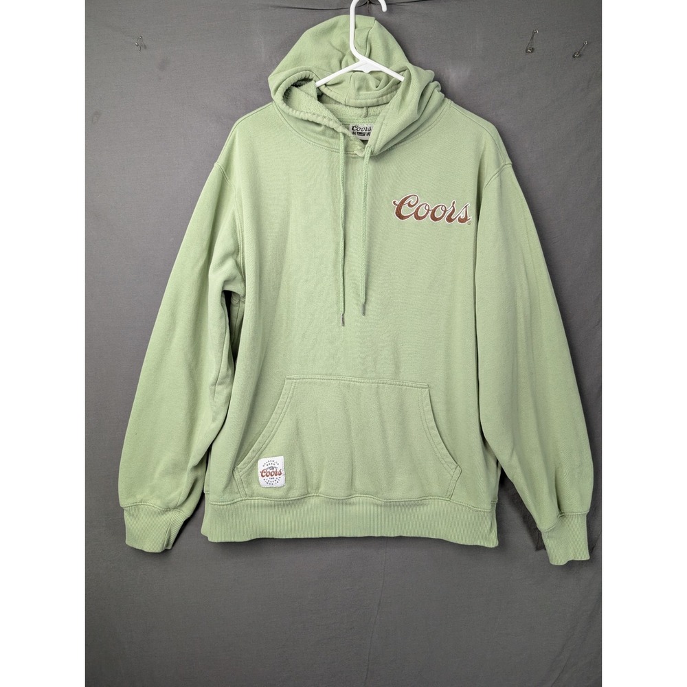 Coors Banquet Beer Golden Colorado Sage Green Graphic Hoodie Mens Medium